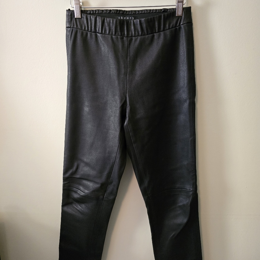 Theory Adbelle Lambskin Skinny Legging Black